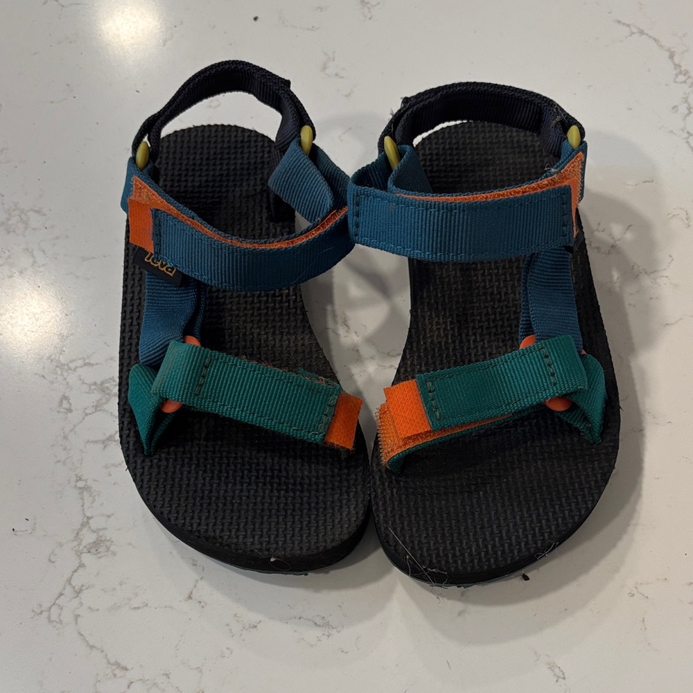 Teva Kids Sandals in Blue, Orange, and Green